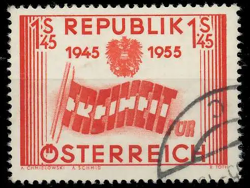 ÖSTERREICH 1955 Nr 1014 gestempelt 1F55F2