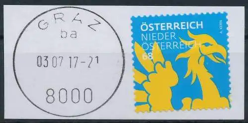 ÖSTERREICH 2017 Nr 3308 gestempelt Briefst³ck 20306E