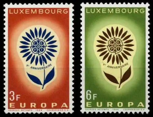 LUXEMBURG 1964 Nr 697-698 postfrisch SA31B16