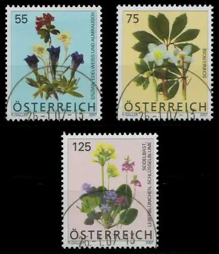 ÖSTERREICH 2007 Nr 2631-2633 gestempelt 21EBAE