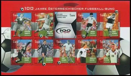 ÖSTERREICH BLOCK KLEINBOGEN Nr 2460-2469 gestempelt KLEI 2275B6