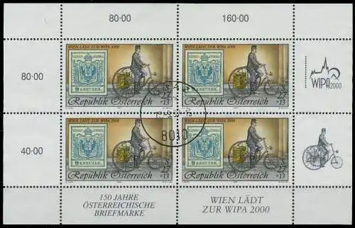 ÖSTERREICH BLOCK KLEINBOGEN Nr 2222I zentrisch gestempelt KL 239CD2