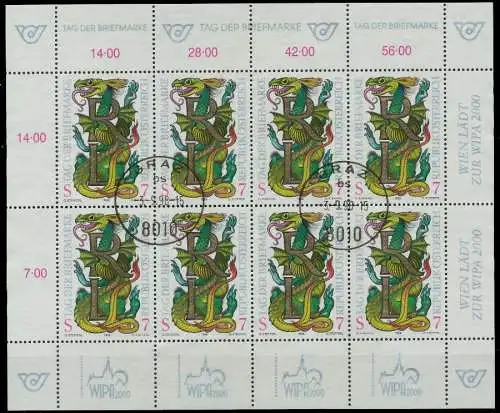 ÖSTERREICH BLOCK KLEINBOGEN Nr 2260 zentrisch gestempelt KLE 239E02