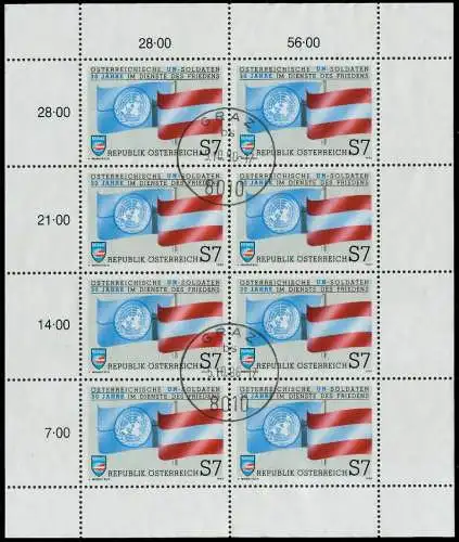 ÖSTERREICH BLOCK KLEINBOGEN Nr 2004 zentrisch gestempelt KLE 23F256