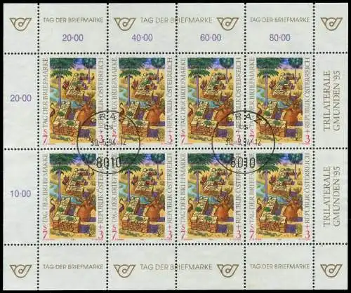 ÖSTERREICH BLOCK KLEINBOGEN Nr 2127 zentrisch gestempelt KLE 23F2BE