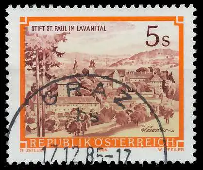 ÖSTERREICH DS STIFTE KLÖSTER Nr 1827 gestempelt 23F35A