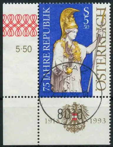 ÖSTERREICH 1993 Nr 2113 zentrisch gestempelt ECKE-ULI 2462D6