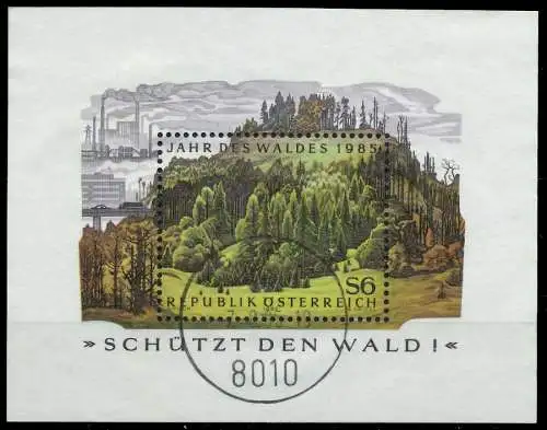 ÖSTERREICH BLOCK KLEINBOGEN Block 7 gestempelt 24B6FE