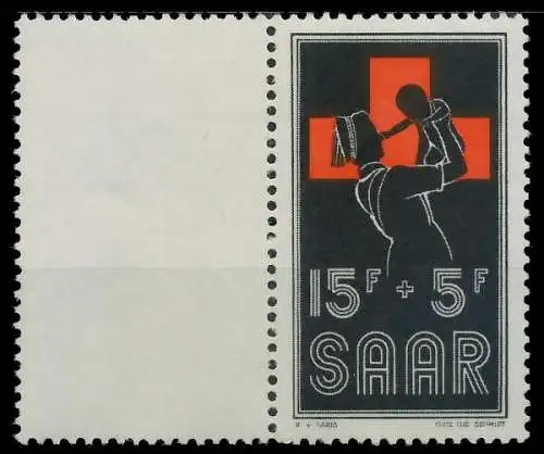 SAARLAND 1955 Nr 360 Lfl postfrisch WAAGR PAAR 255616