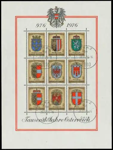 ÖSTERREICH BLOCK KLEINBOGEN Block 4 zentrisch gestempelt 255A72