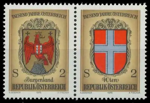 ÖSTERREICH 1976 Nr 1522 30 WZdf postfrisch WAAGR PAAR 255B2A