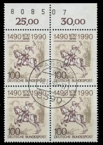 BRD 1990 Nr 1445 zentrisch gestempelt VIERERBLOCK ORA 7EB102