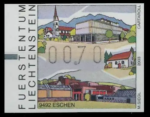 LIECHTENSTEIN AUTOMATENMARKEN Nr 18-070 postfrisch 284D52