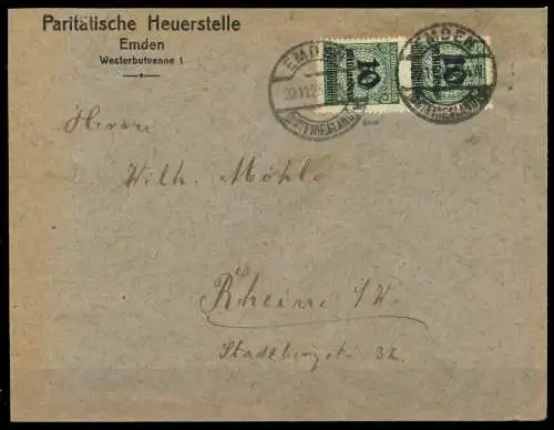 DEUTSCHES REICH 1923 INFLA Nr 336BP BRIEF MEF A 28E27A