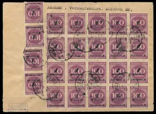 DEUTSCHES REICH 1923 INFLA Nr 331b BRIEF MEF ge 28E29A