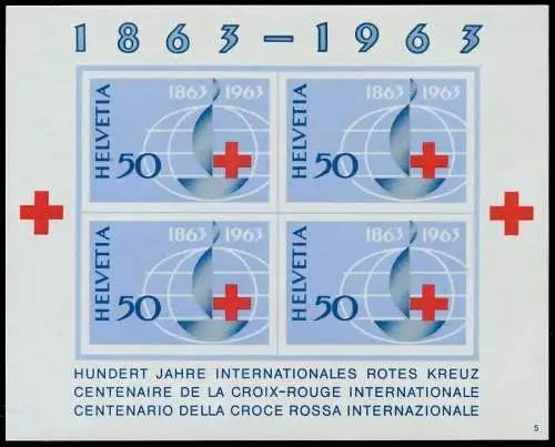 SCHWEIZ BLOCK KLEINBOGEN 1960-1969 Block 19-05 SE01A52