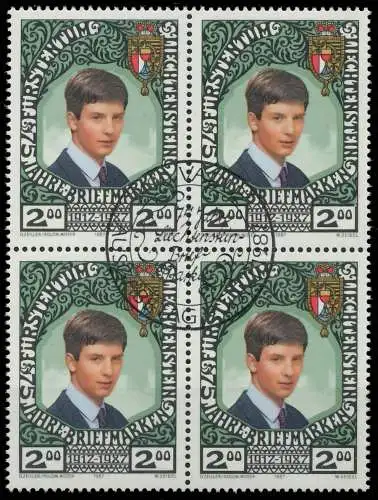 LIECHTENSTEIN 1987 Nr 921 zentrisch gestempelt VIERERBLOCK 2EE2FE