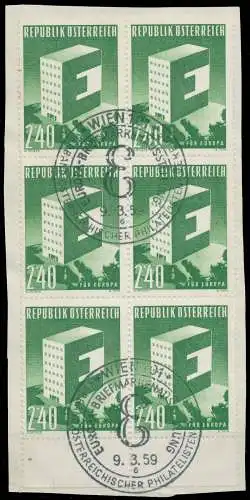 ÖSTERREICH 1959 Nr 1059 zentrisch gestempelt 6er-BLOCK 2EE30E