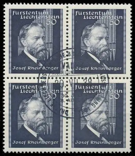 LIECHTENSTEIN 1938 Nr 170 zentrisch gestempelt VIERERBLOCK 2EE316