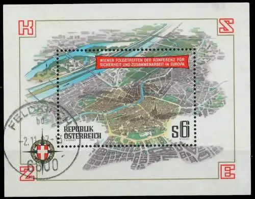 ÖSTERREICH BLOCK KLEINBOGEN Block 8 zentrisch gestempelt 2EE3E2