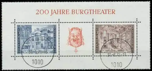 ÖSTERREICH BLOCK KLEINBOGEN Block 3 gestempelt 2EE406