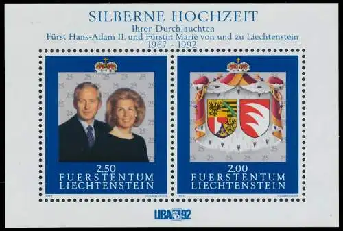 LIECHTENSTEIN BLOCK KLEINBOGEN Block 14 postfrisch 2EE4B6