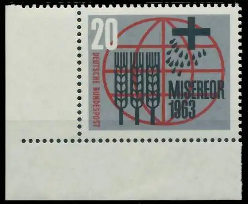 BRD BUND 1963 Nr 391 postfrisch ECKE-ULI 2F3526