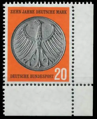 BRD BUND 1958 Nr 291 postfrisch ECKE-URE 2F36D2