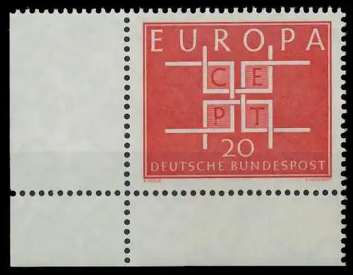 BRD BUND 1963 Nr 407 postfrisch ECKE-ULI 3022A6