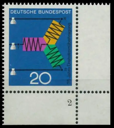 BRD BUND 1966 Nr 521 postfrisch FORMNUMMER 2 30DD16