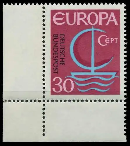 BRD BUND 1966 Nr 520 postfrisch ECKE-ULI 30DD3A