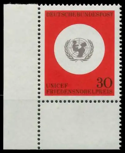 BRD BUND 1966 Nr 527 postfrisch ECKE-ULI 30DD42