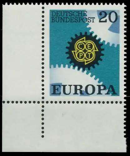 BRD BUND 1967 Nr 533 postfrisch ECKE-ULI 30DD72