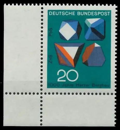 BRD BUND 1968 Nr 547 postfrisch ECKE-ULI 30DE1A