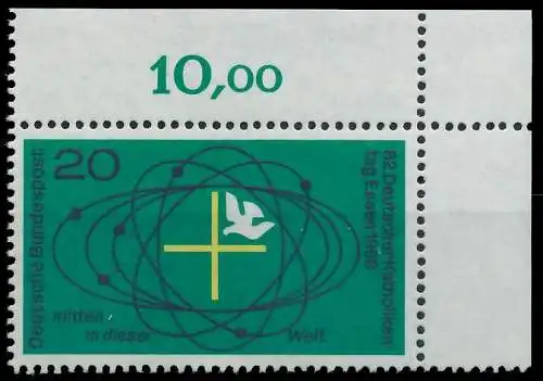 BRD BUND 1968 Nr 568 postfrisch ECKE-ORE 30FE8E
