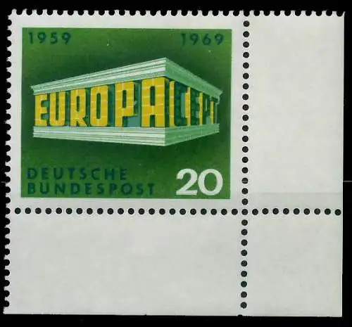 BRD BUND 1969 Nr 583 postfrisch ECKE-URE 30FF16