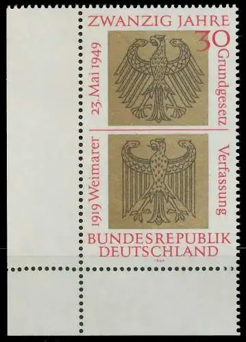 BRD BUND 1969 Nr 585 postfrisch ECKE-ULI 30FF56