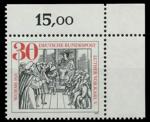 BRD BUND 1971 Nr 669 postfrisch ECKE-ORE 310202
