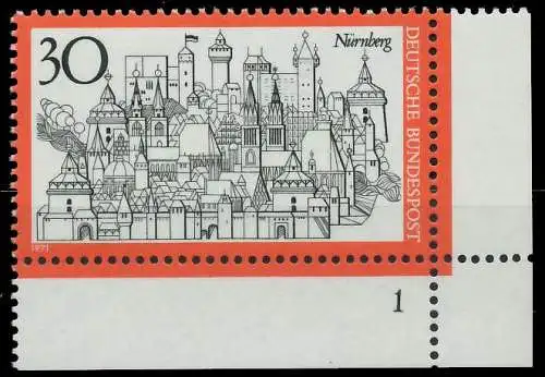 BRD BUND 1971 Nr 678 postfrisch FORMNUMMER 1 310262