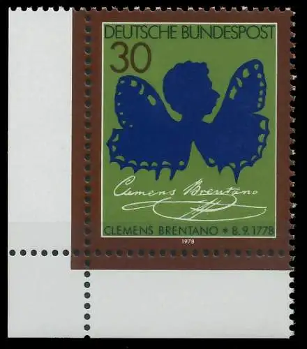 BRD BUND 1978 Nr 978 postfrisch ECKE-ULI 313C06