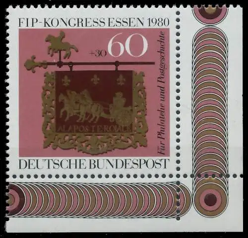 BRD BUND 1980 Nr 1065 postfrisch ECKE-URE 313CD2