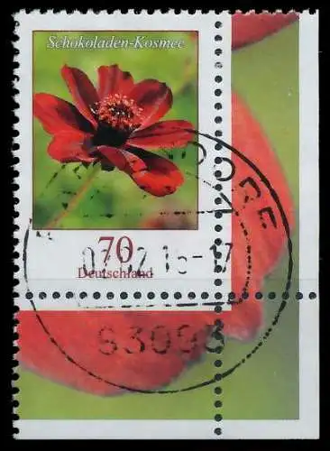BRD BUND DS BLUMEN Nr 3189 zentrisch gestempelt ECKE-URE 318C42