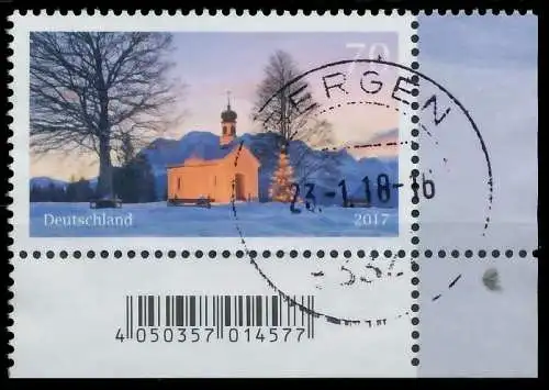 BRD BUND 2017 Nr 3344 zentrisch gestempelt ECKE-URE 321A9E