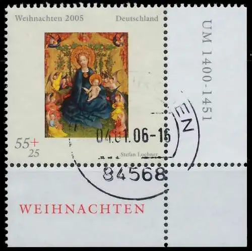 BRD BUND 2005 Nr 2493 zentrisch gestempelt ECKE-URE 33B77E