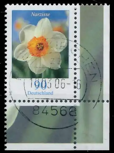 BRD BUND DS BLUMEN Nr 2506 zentrisch gestempelt ECKE-URE 34A732