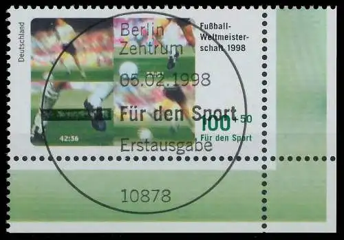 BRD BUND 1998 Nr 1968 ESST ECKE-URE 34AD72