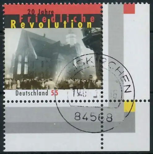 BRD BUND 2009 Nr 2762 zentrisch gestempelt ECKE-URE 36B33E