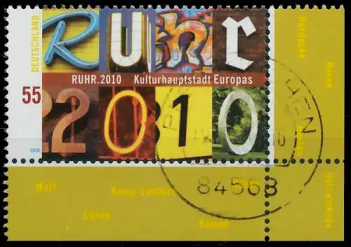 BRD BUND 2010 Nr 2776 zentrisch gestempelt ECKE-URE 36B3EA