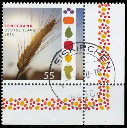 BRD BUND 2010 Nr 2826 zentrisch gestempelt ECKE-URE 36B6BE