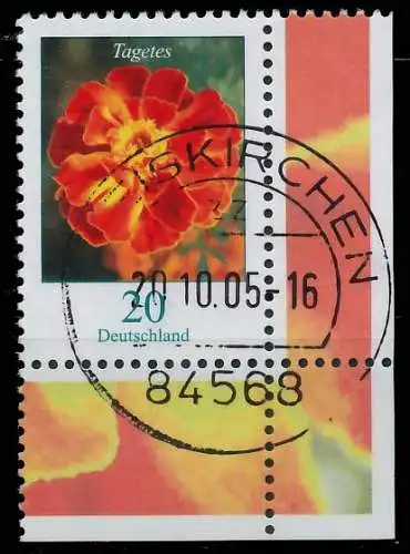 BRD BUND DS BLUMEN Nr 2471A zentrisch gestempelt ECKE-URE 393C16